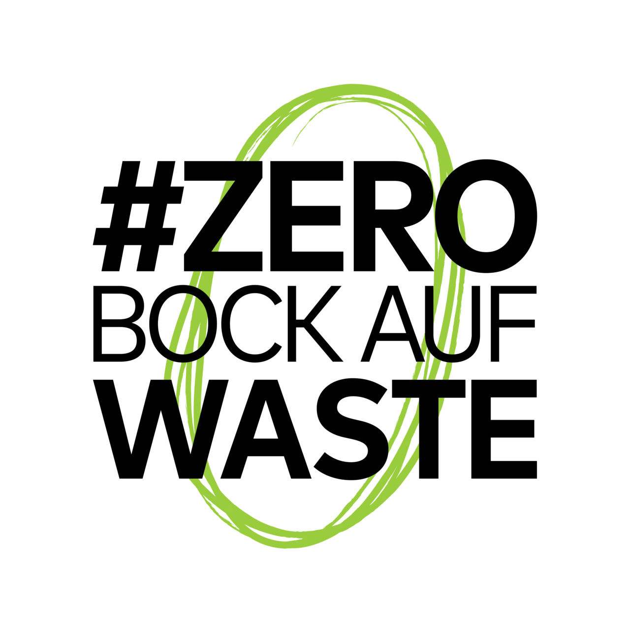 Sticker mit Text #ZeroBockAufWaste