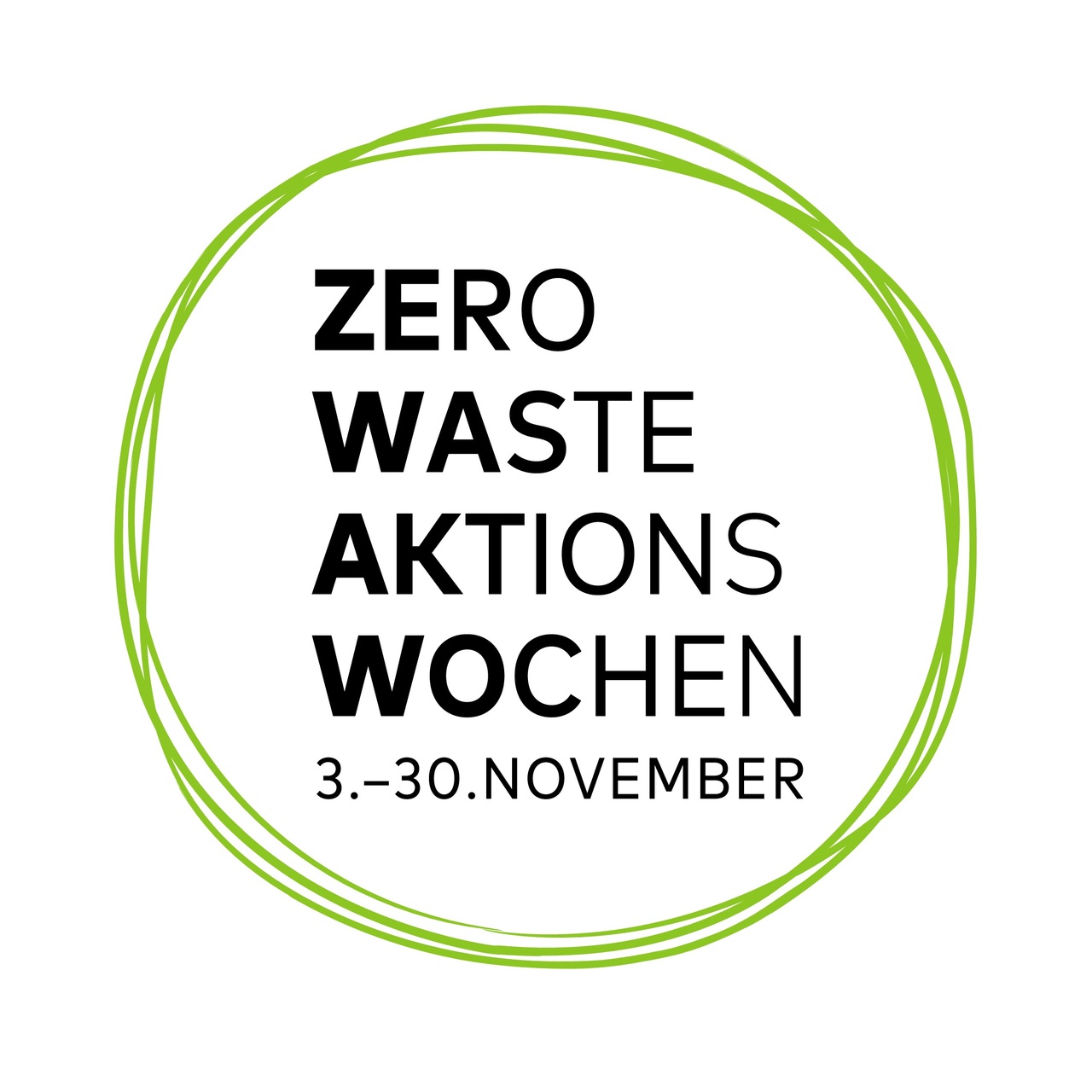 Logo der Zero-Waste-Alktionswochen mit Datum