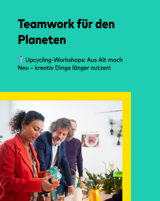Mitarbeitende beim Upcycling-Workshop